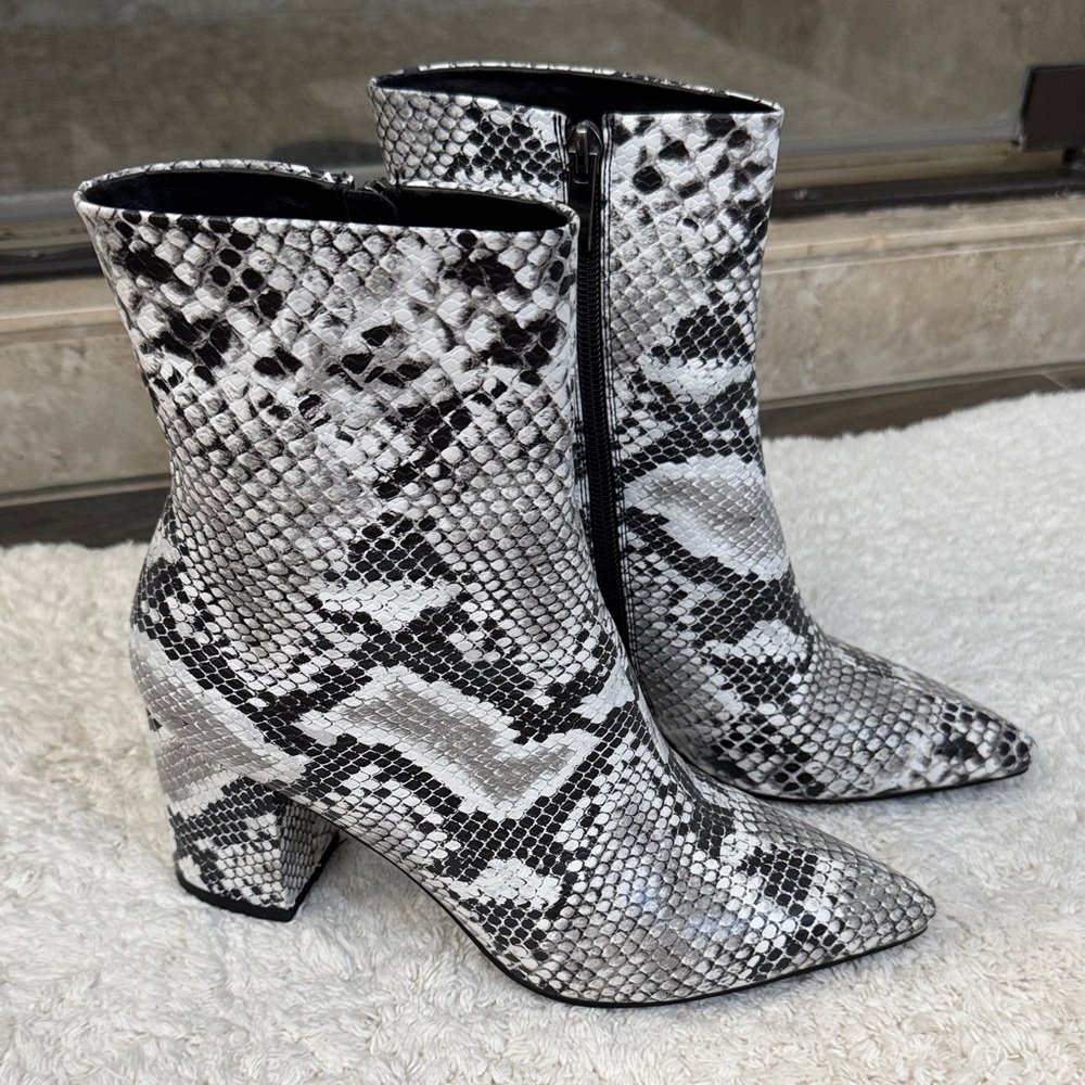 Elegant Snakeskin Ankle Booties